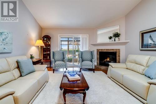 44 Queens Hill Crescent, Leamington, ON - Indoor Photo Showing Living Room With Fireplace