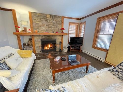 Living room - 1-206 Rue Du Mont-Plaisant, Mont-Tremblant, QC - Indoor Photo Showing Living Room With Fireplace