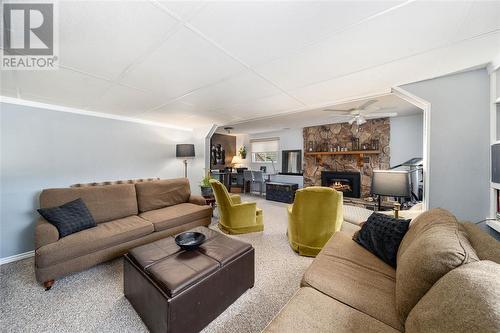 1286 Willa Drive, Sarnia, ON - Indoor Photo Showing Living Room With Fireplace