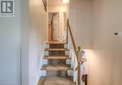 Staircase featuring hardwood / wood-style floors - 