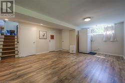 Basement with wood-type flooring - 