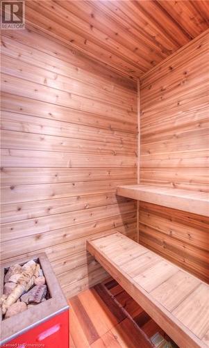 View of sauna / steam room with wood-type flooring - 8 Gerrard Avenue, Cambridge, ON - Indoor Photo Showing Other Room