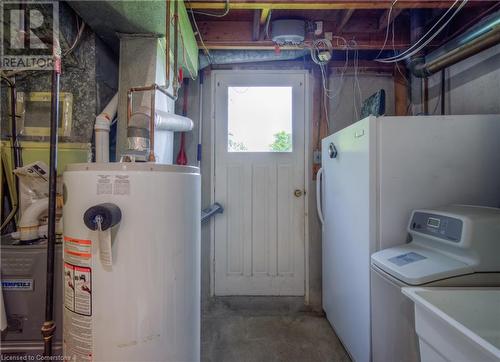 Utilities featuring washer / dryer, sink, and water heater - 8 Gerrard Avenue, Cambridge, ON - Indoor