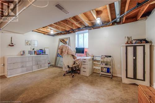 Home office featuring light colored carpet - 8 Gerrard Avenue, Cambridge, ON - Indoor Photo Showing Basement