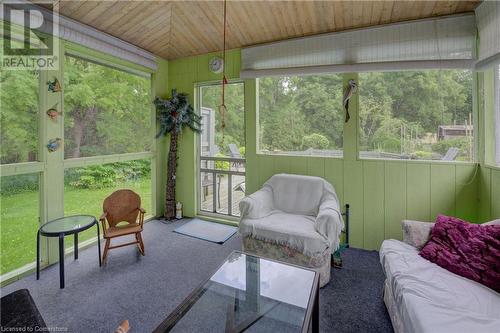 3 season sunroom by pool (view 2) - 1164 Brantford Highway, Cambridge, ON -  With Exterior