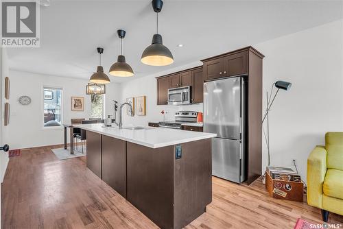 322 Levalley Cove, Saskatoon, SK - Indoor Photo Showing Kitchen With Stainless Steel Kitchen With Upgraded Kitchen