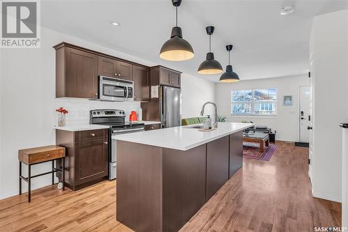 322 Levalley Cove, Saskatoon, SK - Indoor Photo Showing Kitchen With Stainless Steel Kitchen With Upgraded Kitchen