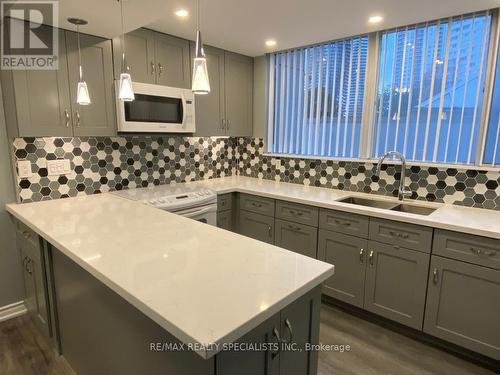 206 - 3695 Kaneff Crescent, Mississauga, ON - Indoor Photo Showing Kitchen With Double Sink