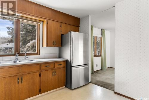 27 Laubach Avenue, Regina, SK - Indoor Photo Showing Kitchen With Double Sink