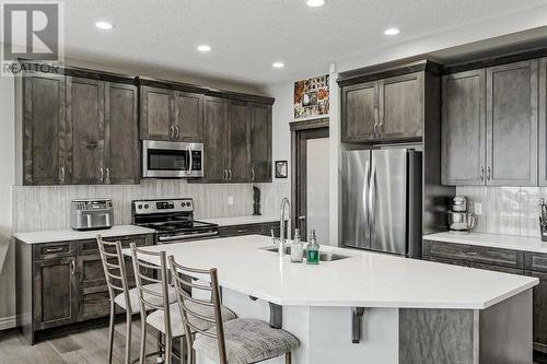 34 Mahogany Close Se, Calgary, AB - Indoor Photo Showing Kitchen With Stainless Steel Kitchen With Upgraded Kitchen