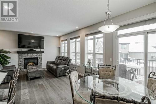 34 Mahogany Close Se, Calgary, AB - Indoor With Fireplace