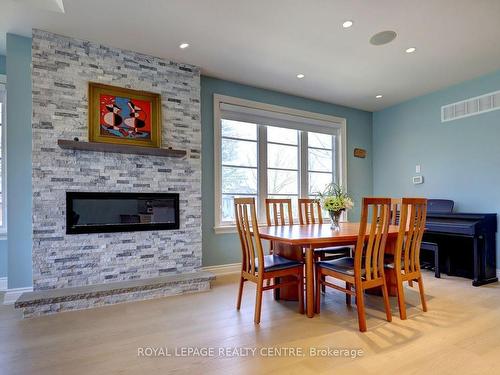 185 Cherry Post Dr, Mississauga, ON - Indoor Photo Showing Dining Room With Fireplace