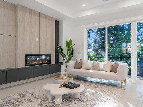 5 Holborne Ave, Toronto, ON - Indoor Photo Showing Living Room With Fireplace