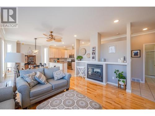 10505 Elliott St Unit# 1, Summerland, BC - Indoor Photo Showing Living Room With Fireplace