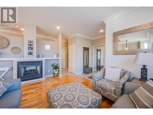 10505 Elliott St Unit# 1, Summerland, BC - Indoor Photo Showing Living Room With Fireplace