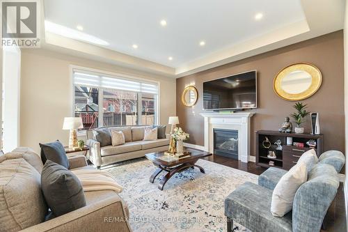 8 Herringbone Crescent, Brampton, ON - Indoor Photo Showing Living Room With Fireplace