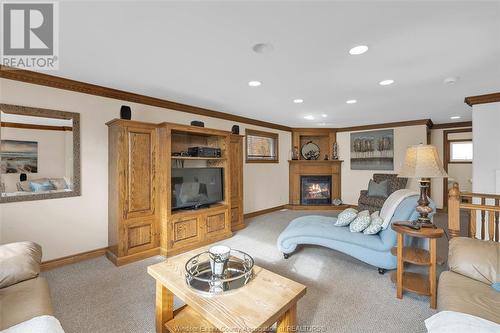 2066 Rowley Park Drive, Kingsville, ON - Indoor Photo Showing Living Room With Fireplace