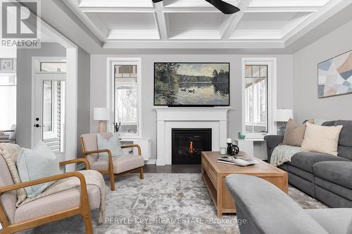 80 Chambery Street, Bracebridge, ON - Indoor Photo Showing Living Room With Fireplace