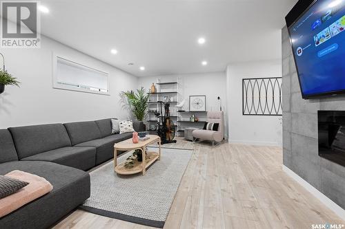 3135 Green Brook Road, Regina, SK - Indoor Photo Showing Living Room With Fireplace