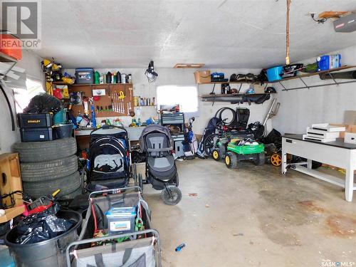 116 Churchill Avenue, Coronach, SK - Indoor Photo Showing Garage