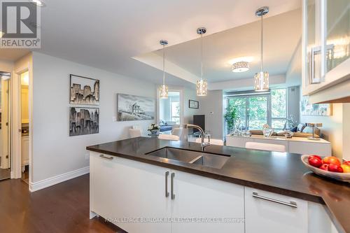 510 - 3500 Lakeshore Road W, Oakville, ON - Indoor Photo Showing Kitchen With Double Sink