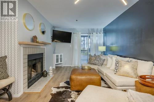 416 3700 John Parr Drive, Halifax, NS - Indoor Photo Showing Living Room With Fireplace