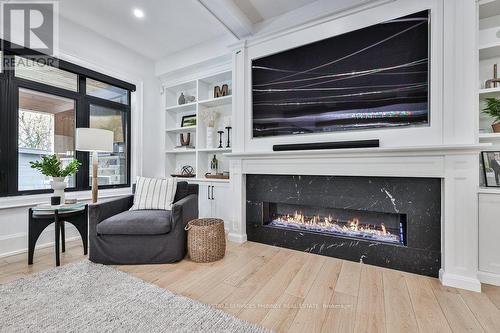 57 Joymar Drive, Mississauga, ON - Indoor Photo Showing Living Room With Fireplace