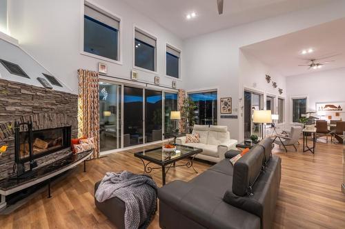 209 Ricard Place, Okanagan Falls, BC - Indoor Photo Showing Living Room With Fireplace