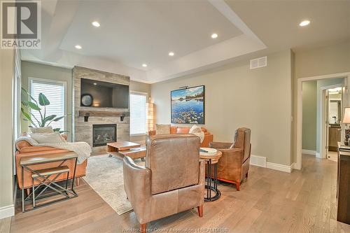 325 Lakewood Crescent, Tecumseh, ON - Indoor Photo Showing Living Room With Fireplace