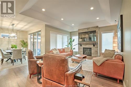 325 Lakewood Crescent, Tecumseh, ON - Indoor Photo Showing Living Room With Fireplace