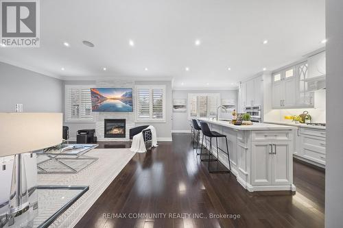 117 Sleepy Hollow Place, Whitby, ON - Indoor Photo Showing Kitchen With Fireplace With Upgraded Kitchen