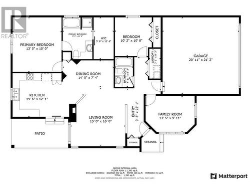 Floor Plan - 1429 sq Ft ( exterior measure) - 5888 Okanagan Landing Road Unit# 18, Vernon, BC - Other