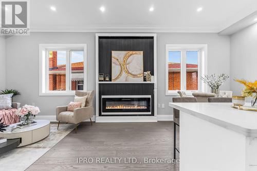 5 Baskerville Crescent, Toronto, ON - Indoor Photo Showing Living Room With Fireplace