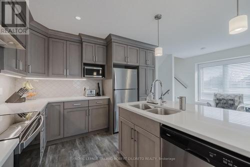 1056 Meadowlark Ridge, London, ON - Indoor Photo Showing Kitchen With Double Sink With Upgraded Kitchen