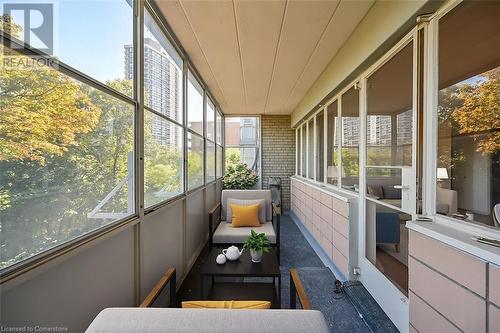 Virtually staged balcony - 107 St. Joseph'S Drive Unit# 304, Hamilton, ON - Outdoor With Exterior