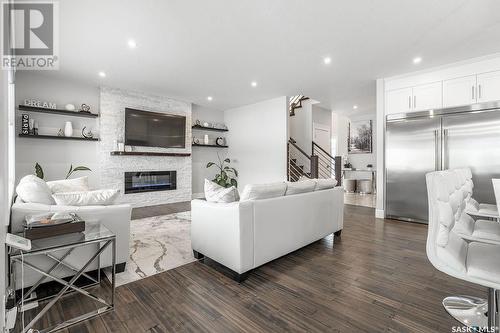 515 Kenaschuk Way, Saskatoon, SK - Indoor Photo Showing Living Room With Fireplace