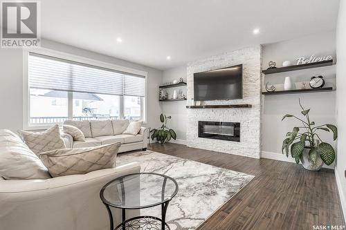 515 Kenaschuk Way, Saskatoon, SK - Indoor Photo Showing Living Room With Fireplace