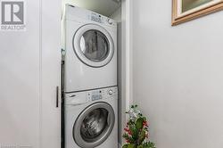 Washroom with stacked washer / dryer - 