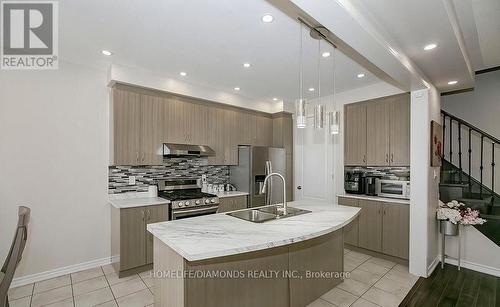 Upper - 151 Robert Parkinson Drive, Brampton, ON - Indoor Photo Showing Kitchen With Double Sink With Upgraded Kitchen