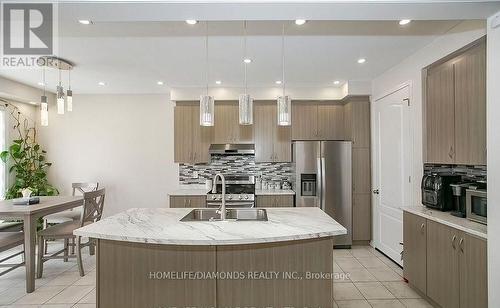 Upper - 151 Robert Parkinson Drive, Brampton, ON - Indoor Photo Showing Kitchen With Double Sink With Upgraded Kitchen