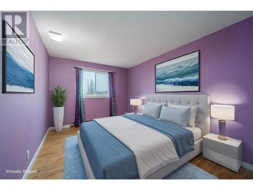 Third bedroom upstairs *This photo has been virtually staged* - 2308 Thacker Drive, West Kelowna, BC - Indoor Photo Showing Bedroom