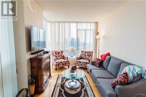 2402 - 220 Burnhamthorpe Road W, Mississauga, ON - Indoor Photo Showing Living Room