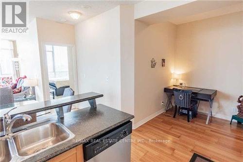 2402 - 220 Burnhamthorpe Road W, Mississauga, ON - Indoor Photo Showing Kitchen With Double Sink