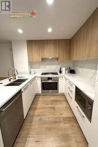 213 2035 Glenaire Drive, North Vancouver, BC - Indoor Photo Showing Kitchen With Double Sink