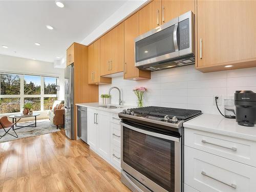 209-745 Travino Lane, Saanich, BC - Indoor Photo Showing Kitchen With Upgraded Kitchen