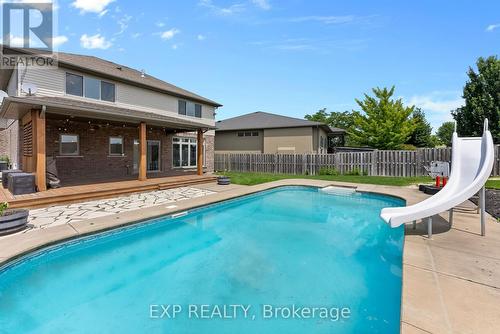 199 Tuliptree Road, Thorold, ON - Outdoor With In Ground Pool With Deck Patio Veranda With Backyard With Exterior