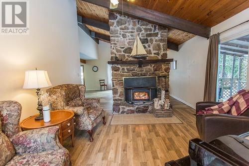 2711 Gawas Bay Rd|St. Joseph Township, St. Joseph Island, ON - Indoor Photo Showing Living Room With Fireplace