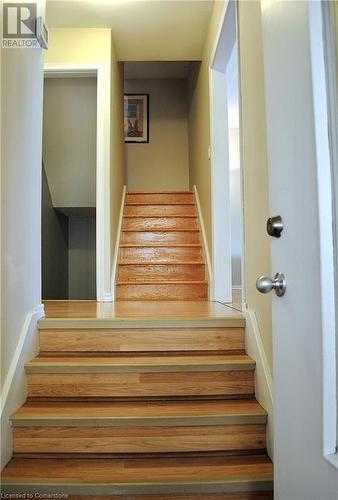 Stairway with hardwood / wood-style flooring - 531 Brookhaven Crescent Unit# A, Waterloo, ON - Indoor Photo Showing Other Room