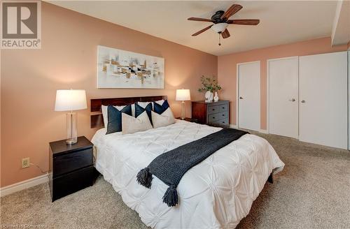 Primary Bedroom featuring carpet floors and ceiling fan - 375 King Street N Unit# 503, Waterloo, ON - Indoor Photo Showing Bedroom