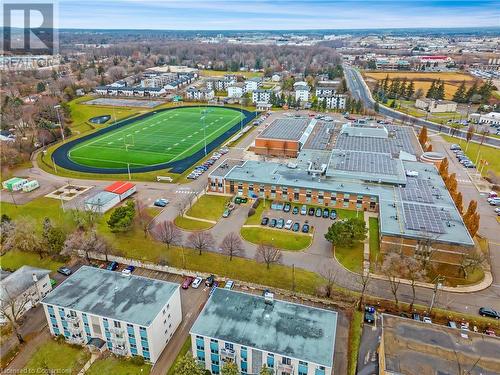 Drone / aerial view - St Davids High School track and field - 375 King Street N Unit# 503, Waterloo, ON - Outdoor With View